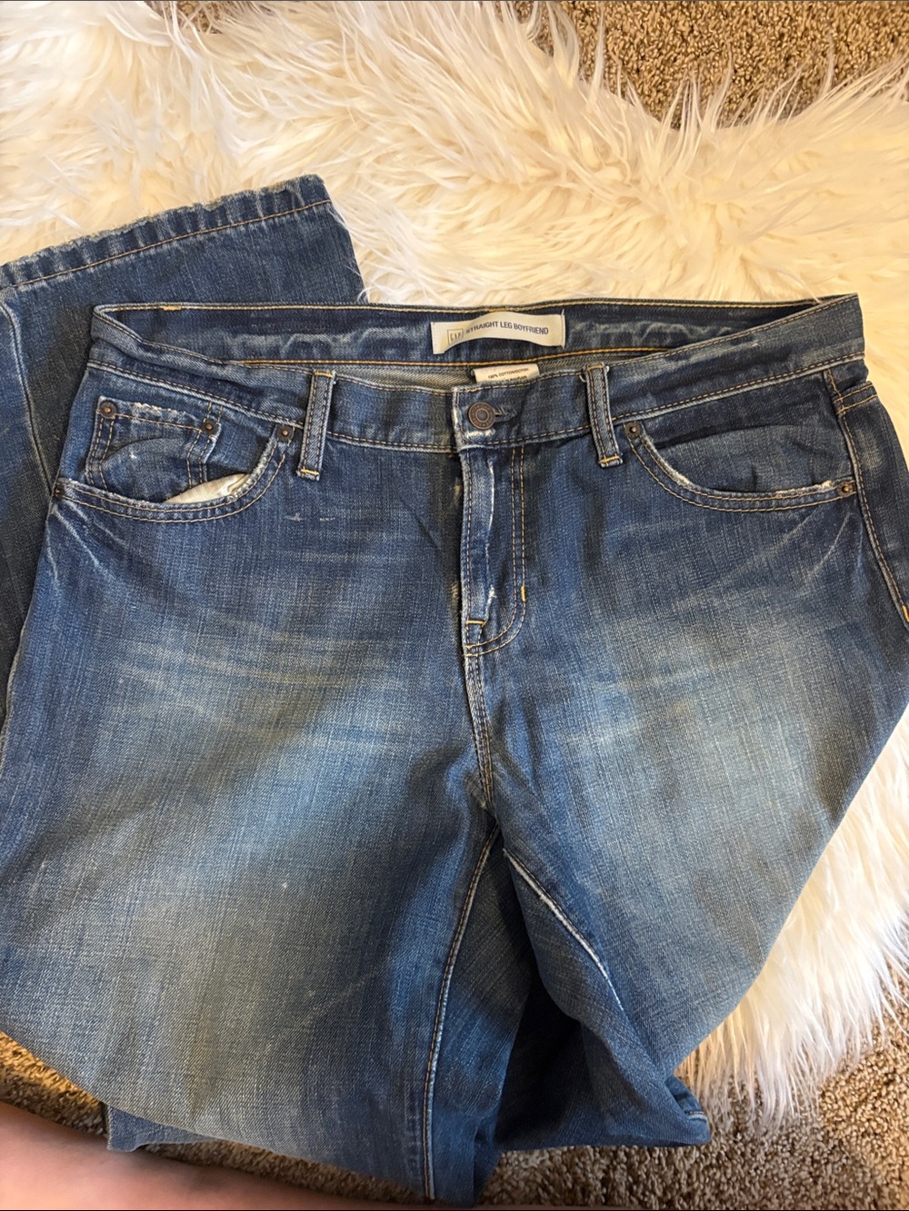 Straight leg boyfriend jeans